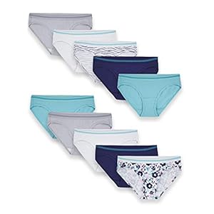 Fruit-of-the-Loom-Womens-Tag-Free-Cotton-Hipster-Panties-Regular-Plus-Size Fruit of the Loom Women's Tag Free Cotton Hipster Panties (6/M Size), Low Rise Hipster-10 Pack-Assorted Color, 6