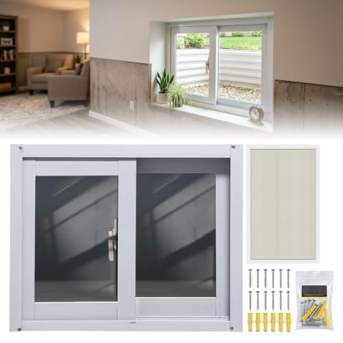 Ventana de sótano con mosquitera integrada y hojas correderas de aluminio 2