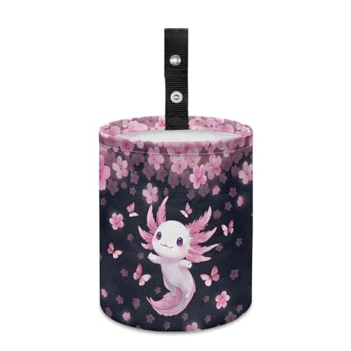 Image of Cherry Blossom Salamander Car Trash Can, Cute Trash Bag, Hanging Car Organizer and Storage Bag, Universal Fit for Front Seat, Back Seat, Floor, Headrest