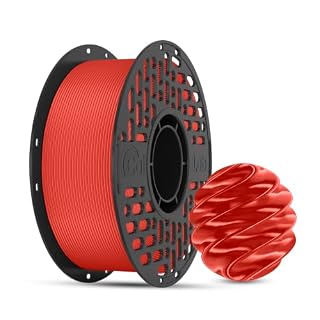 CaiLab シルクPLA フィラメント 1.75mm 正味量1kg（2.2lbs）/スプール パステルカラー マカロンカラー つや感のある質感 造形しやすい FDM 3Dプリンター用フィラメント 寸法精度±0.03mm (シルクPLA レッド)