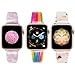 LINXUXIE 3 Pack Resin Band Compatible with Apple Watch Band 42mm 44mm 45mm for Women, Dressy Wristband Adjustable Bracelet Stylish Strap for iWatch Series Ultra/SE/9/8/7/6/5/4/3/2/1 Rose Gold
