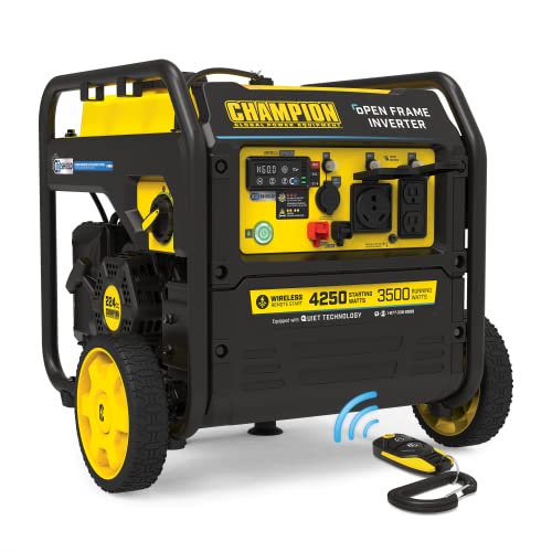 Champion Power Equipment 201185 4250-Watt Wireless Remote Start Open Frame Inverter Generator, CO Shield #1