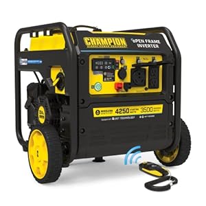 Champion Power Equipment 4250-Watt Wireless Remote Start RV Ready Portable Open Frame Inverter Generator with Quiet Technology and CO Shield