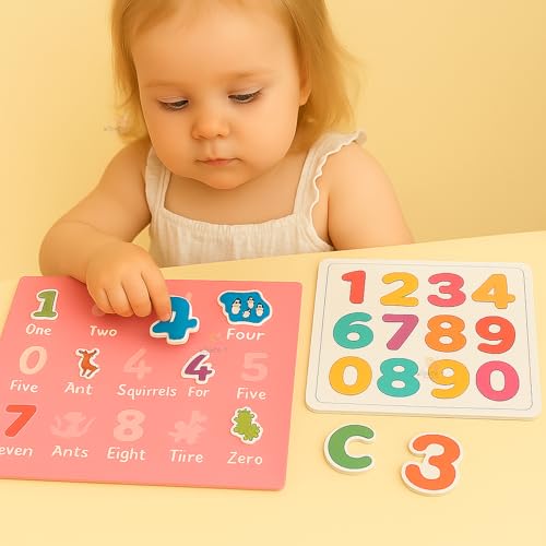 Image of WISHKEY Magnetic Number Stickers for Kids - 44 PCS Math Learning Set with Numbers, Counting Animals & Math Symbols, Educational Montessori Toy for Kids Age 3+