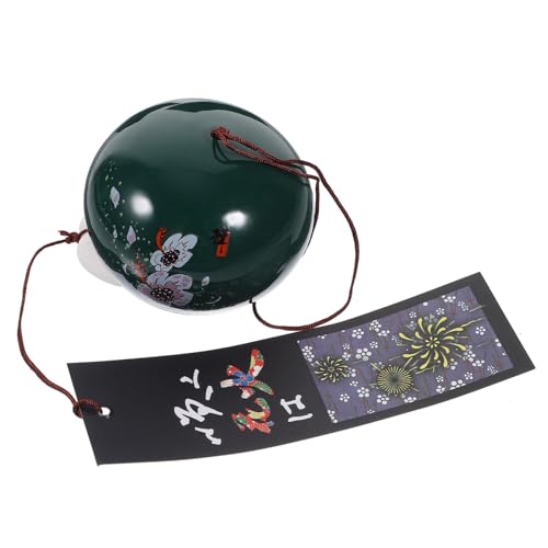 Hemobllo Carillon à vent japonais en céramique avec décor en fleurs de cerisier - Décoration de fenêtre à suspendre pour des sons apaisants en extérieur et en...