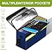 Large Fireproof Money Bags with Lock-6500°F Fireproof Document Box,10 Layers Insulation Materials&Waterproof Zipper,Removable Folder Layers/Wallet,Reflective Strip for Valuables(16.5”x 12.4”x 5.5”)