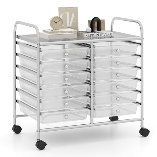 MAT EXPERT 12-Drawer Rolling Storage Cart, Mobile Utility Cart on