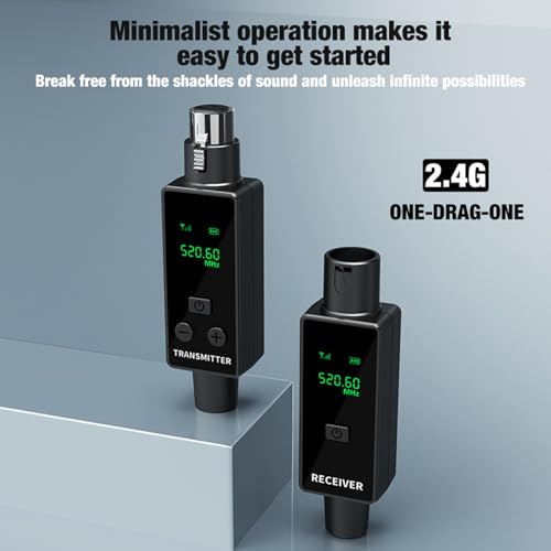 Sistema inalámbrico de micrófono ciciglow: transmisor y receptor XLR 2.4 GHz, para micrófonos dinámicos y condensadores, mezcladora, sistema PA, alcance de 50 m (1 transmisor + 2 receptores) miniatura 2