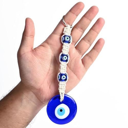 Image of ZAICUS Turkish Blue Glass Evil Eye Hanging | Feng Shui Vastu Nazar Battu for Protection & Good Luck | Perfect for Home Decor & Gifting | Ideal for Doorways, Home, & Office