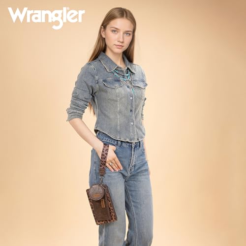 Image of Montana West X Wrangler Keychain Wallets for Women Dual Pouch Wristlet