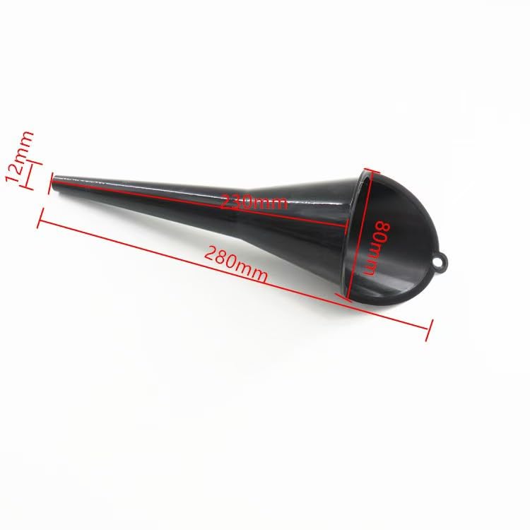 Large Black Auto Engine Oil Petrol Change Funnel – 28cm Multi-Function Plastic Long Stem Funnel for Cars, Motorcycles,ATVs,and Boats,Ideal for Refilling Petrol, Diesel, Gasoline, Kerosene, and Liquids
