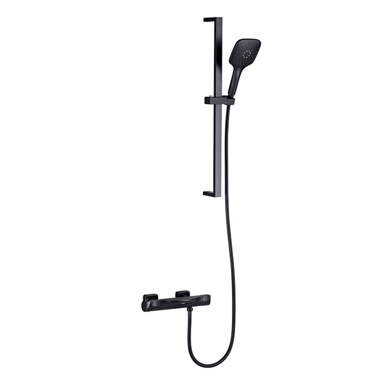GLJTUO tatic Shower Mixer 3 Mode Bath Mixer Taps with Shower Hot and Cold Waterfall Bathroom Bathtub Mixer Tap Brass for Bathrooms, Black