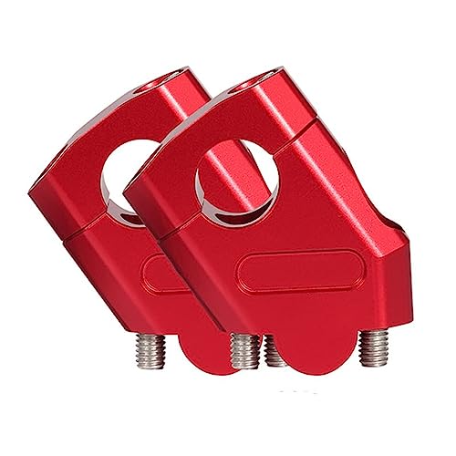 Poignée pince 28mm 22mm montante guidon moto rouge pour pontet de rehausse universel