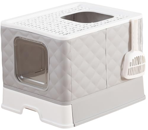 Caja de arena plegable para gato, extra grande con puerta superior miniatura 1