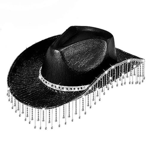 Chapeau de cowboy pour dissimuler une coiffure simple et briller en soirée