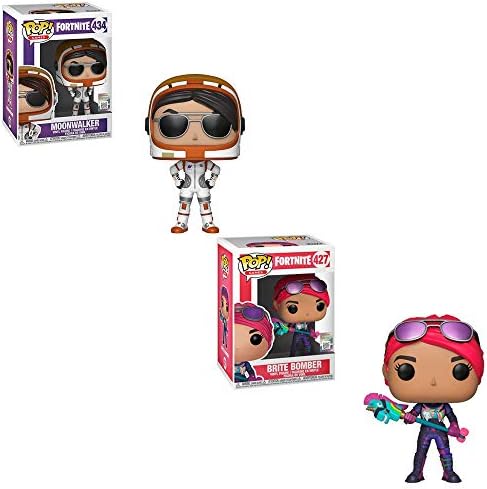 Funko POP! Games Fortnite: Moonwalker and Brite Bomber Toy Action Figures - 2 POP Bundle