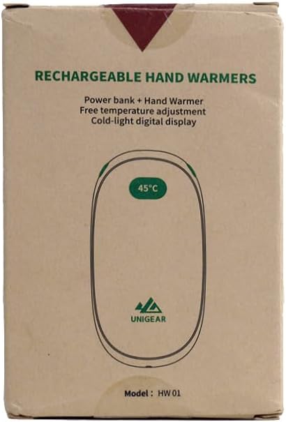 Miniatura 7 de Unigear Calentadores de manos recargables, reutilizables y portátiles, calentador de manos eléctrico de 5200 mAh USB con múltiples niveles de