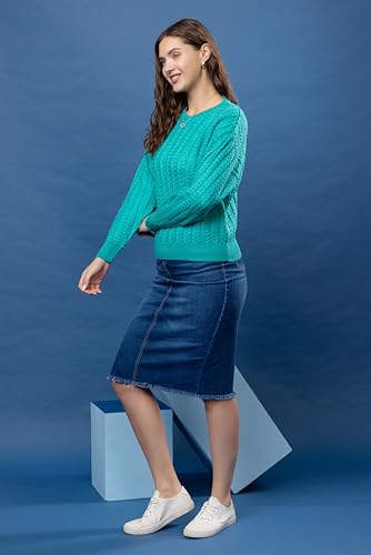 Image of Wear lusso Women's Woolen Cable Knit Pullover Sweater | Full Sleeve Round Neck Winter Wear | 100% Wool Soft & Warm Stylish Sweater for Girls, Ladies & Women | Cozy Casual Winter Fashion