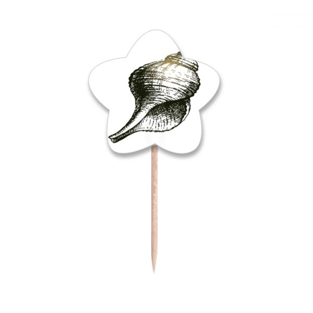 Cupcake picks escargot de mer noir en bois pour buffet de mariage