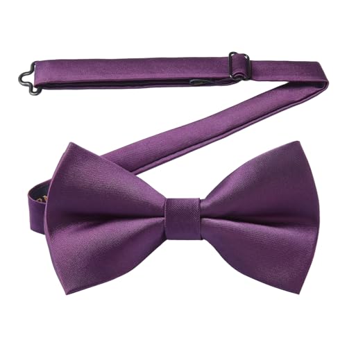 Image of HISDERN Bow Ties for Men Pretied Bowties Classic Formal Business Bow Tie Adjustable Tuxedo Bowtie for Wedding Party