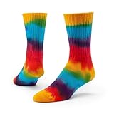 Maggie's Organic Cotton Crew Socks - 1 Pair - Tye Dye Bold - Large