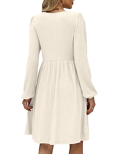 Sweater Dress For Women Knee Length Loose Fitted Maternity Clothes White M #TOP4