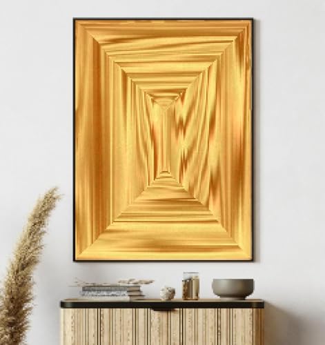 Affiche bohème jaune et géométrique 60x90cm encadrée pour salon