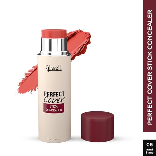Image of Glam21 Perfect cover stick concealer| Waterproof With Full Coverage |Easily Blendable Concealer | CreamyTexture | Matte Finish | Weightless and breathable Formula | Long Lasting|Sand Stone| 6gm