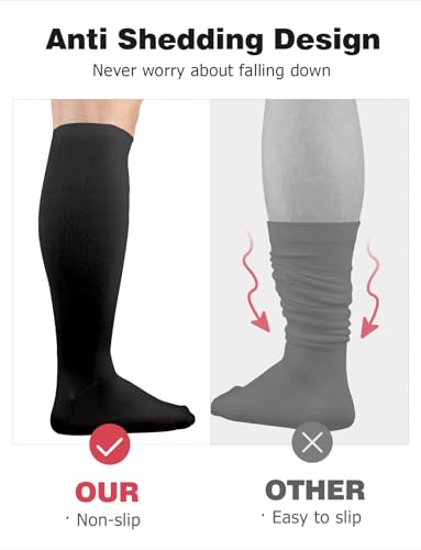 Walking Boot Socks, 2Pairs Replacement Socks Liner for Orthopedic Walker Brace Compatible with Air Cam Walkers and Fracture Boot for Men and Women Cast Surgical leg Cover, Black4