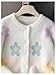 SHENHE Girl's Floral Cardigan Button Down Long Sleeve Fuzzy Preppy Cute Sweaters Cardigans White 13 Years