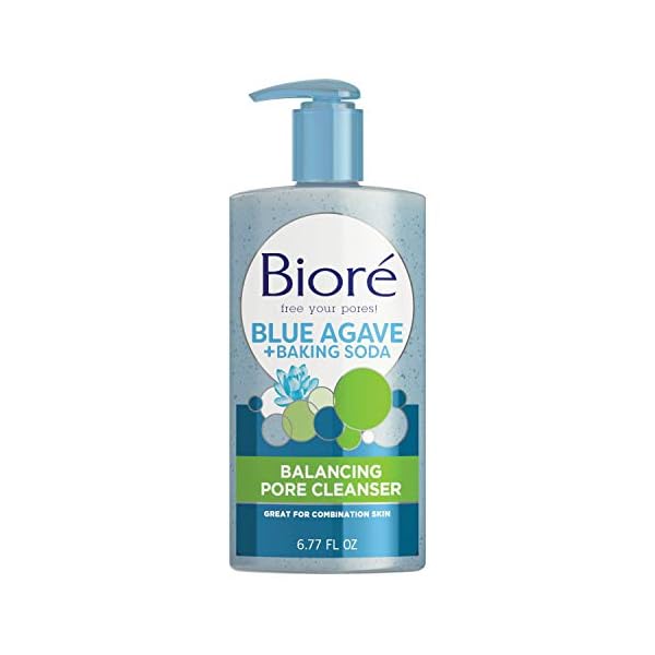 BiorÃ© Daily Blue Agave + Baking Soda Balancing Pore Cleanser, Liquid Cleanser for Combination Skin, to Penetrate Pores & Gently Exfoliate Skin, 6.77 Ounce