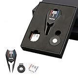 ETOFIXEE Golf Divot Tool Gift Set - 1 Divot Tool, 1 Ball Marker, 1 Hat Clip | Golf Repair Tool Kit for Men & Women | Premium Golf Accessories Set | Ideal Golf Gift for Golfers (Black)