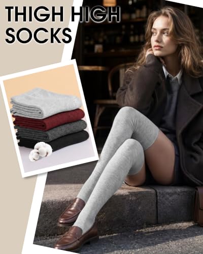 Image of Chalier Womens Thigh High Socks, Thigh Socks Stockings for Women