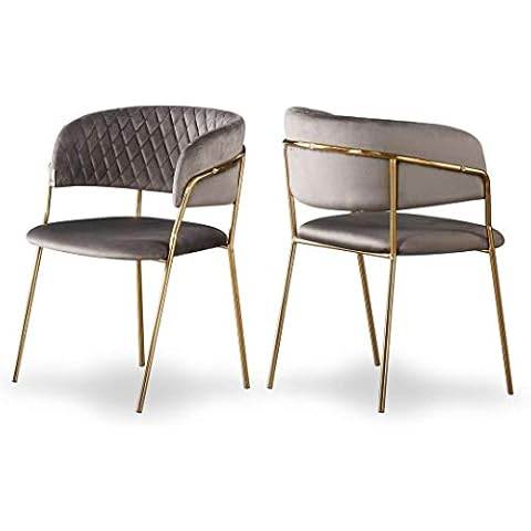 Life Interiors Atarah Lux Velvet Dining Chair, Grey Cover