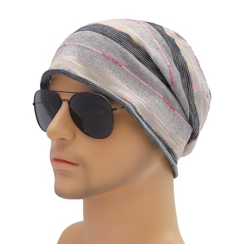 Image of ZLYC Cotton Thin Slouchy Beanie Hat for Men Women Fashion Soft Stretch Knit Skull Cap