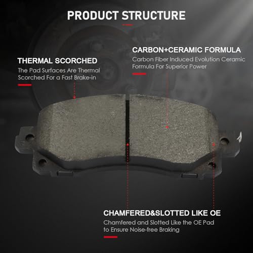 Image of cciyu D2045 Front Brake Pads Kit For Subaru Crosstrek 18-22,For Subaru Forester 2019-2022,For Subaru Impreza 2017-2022,For Subaru Legacy 2020-2022,For Subaru Outback 2020-2022,For Subaru WRX 2022