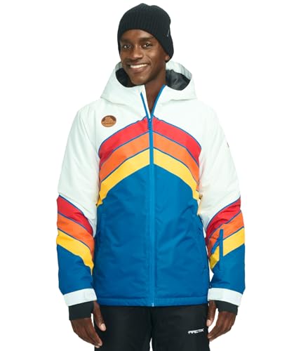 Tipsy Elves Ski Jackets for Men - Fun Colorful Apres Ski Outerwear Hooded Waterproof Snow Jackets for Adults