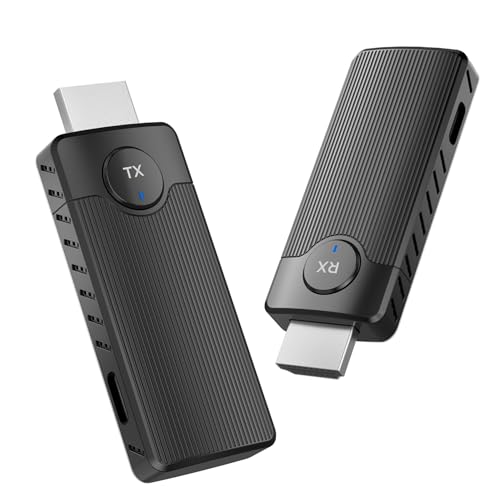 Image of CEROAN Wireless HDMI Transmitter and Receiver, 2.4G /5G Dual Band Wireless HDMI Extender Kit, Plug & Play 1080P 60fps, Long Range up to 50m /165ft for Laptop /PC to TV /Projector /Monitor
