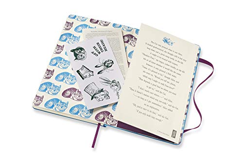 Moleskine Limited Edition Alice In Wonderland 18 Month 2019-2020 Weekly Planner, Hard Cover, Large (5" X 8.25") Blue #TOP6