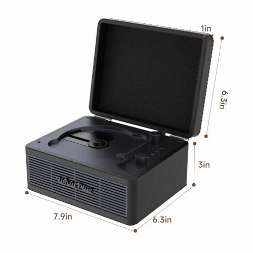 Image of Portable CD Player with Bluetooth 5.2, Rechargeable Battery & Built-in Speakers - Hi-Fi Retro Suitcase Design for Home Decor, AUX /TF Card Support - Ideal Gift (Black)