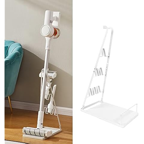 IZSOHHOME Universal Vacuum Stand,Storage-Stand-Docking-Station-Holder,Stable Metal Storage Bracket Stand Holder,Compatible with Dyson,Hoover, Eureka, Rainbow,Shop VAC and Most Stick Vacuum(White) Cover