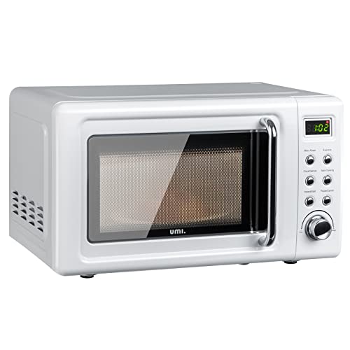 Amazon Brand - UMI Micro-ondes 700W, 20L, Modes Rapide, 8 Programmes Prédéfinis, 5 Niveaux de Puissance, Décongélation, Système de Sécurité Enfant, Minuterie 60min et Fonction de Réservation (Blanc)