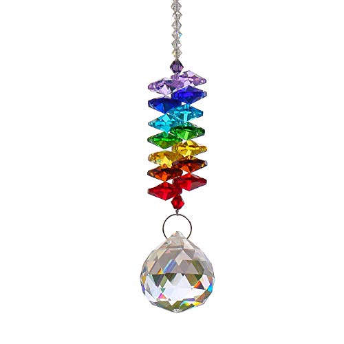 tianxiangjjeu Glass Ball Pendant Color Crystal Ball Hanging Ornament Garden Tree Decoration