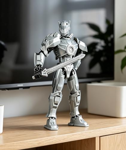 Image of INOCEAN Action Figure Robot Toy, Dummy 13 Action Figure with Articulated Joints, Silver Wanderer Mech for Desktop Decor, Painting Models, Photography Accessories, Collectible Gift