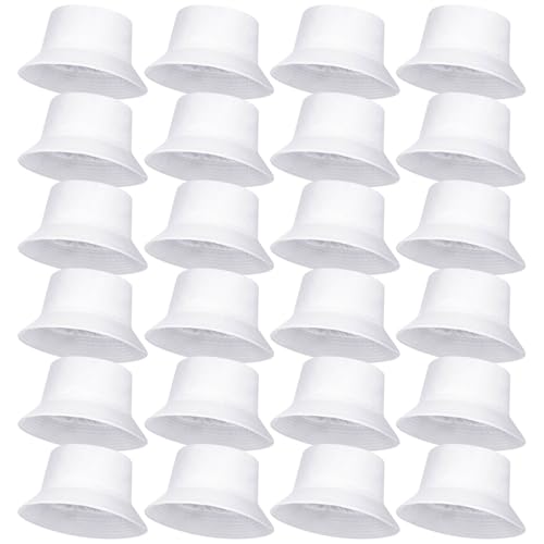 Image of 36 /24 /12 Pcs Bucket Hats for Men Women Bulk Cotton Fishing Cap UV Protection Beach Foldable Solid Color Sun Cap