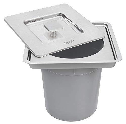 Lixeira de Embutir Tramontina Clean Square em Aço Inox com Balde Plástico 5 L 94518205