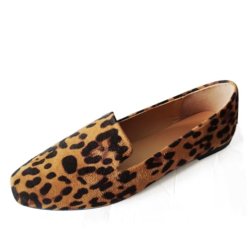 Image of Suede Loafers for Women Flat Shoes Slip On Casual Shoes Comfortable Soft