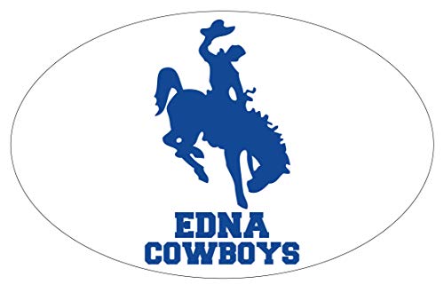 R and R Imports, Inc Edna High School Cowboys Texas Sports Team 9” x 14” Jumbo Oval Mascot Magnet