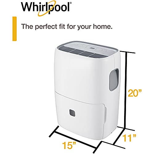 image for Whirlpool 30 Pint Portable Dehumidifier with 24-Hour Timer, Auto Shut-