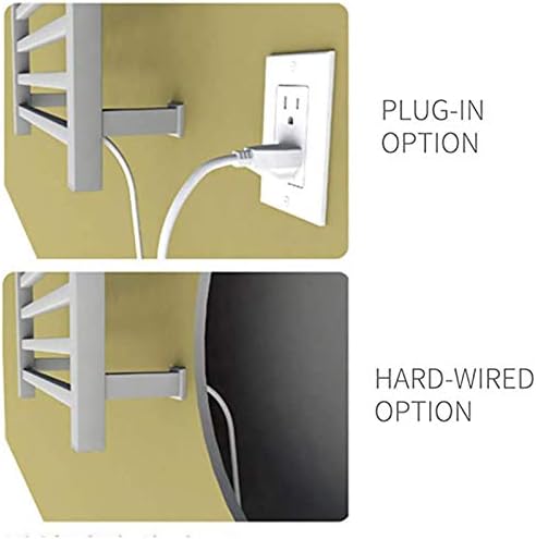 Heated Towel Rack, Stainless Steel Electric Towel Warmer, 10 Bars Bathroom Heated Drying Rack, Wall-Mounted Plug-in/Hardwired Design Towel Rail,1,Hardwired (2 Hardwired)